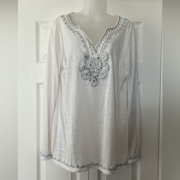 INC International Concepts Tops - 🌷INC International Concepts Beachy Sparkly Beaded Tunic
